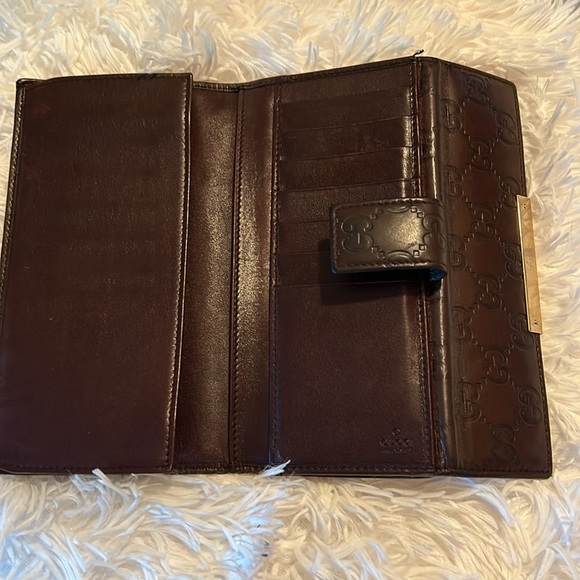 Gucci GG Guccissima Brown Lambskin Continental Bifold Wallet with Coin Section - Picture 13 of 14